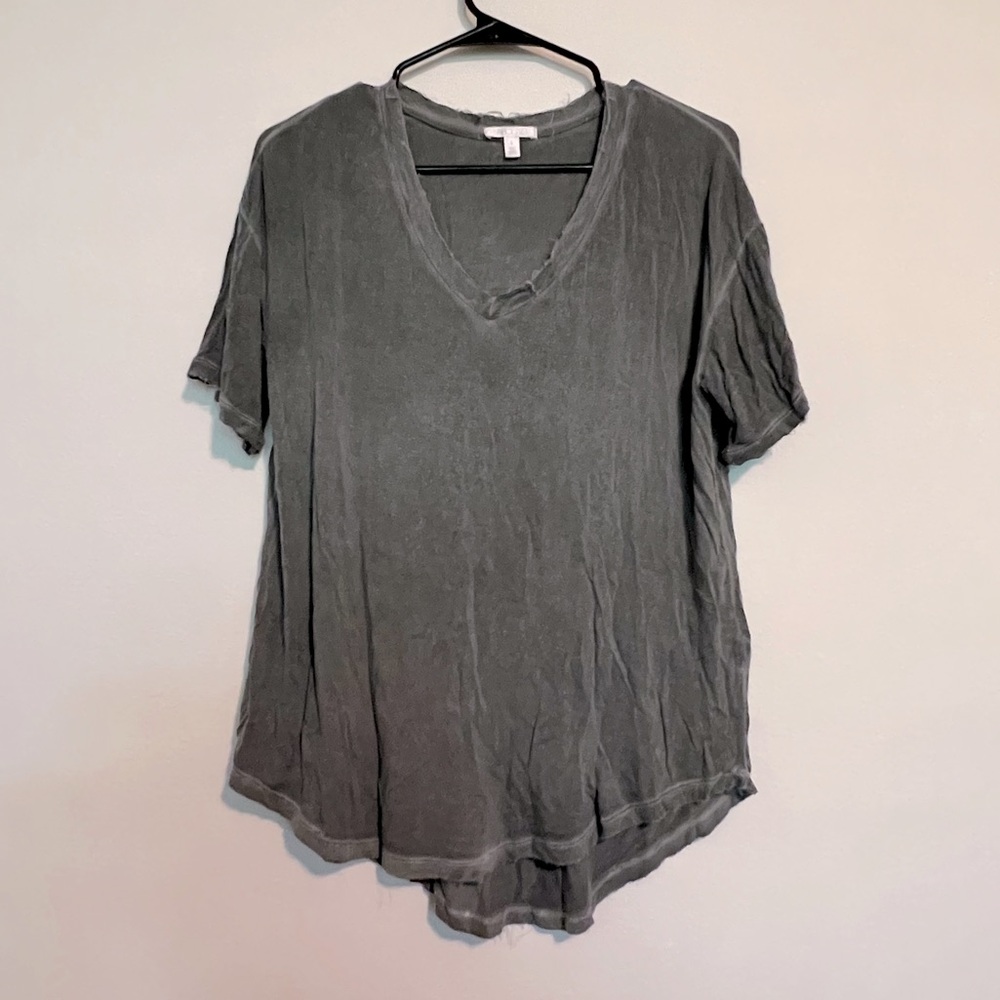 Gray V-neck